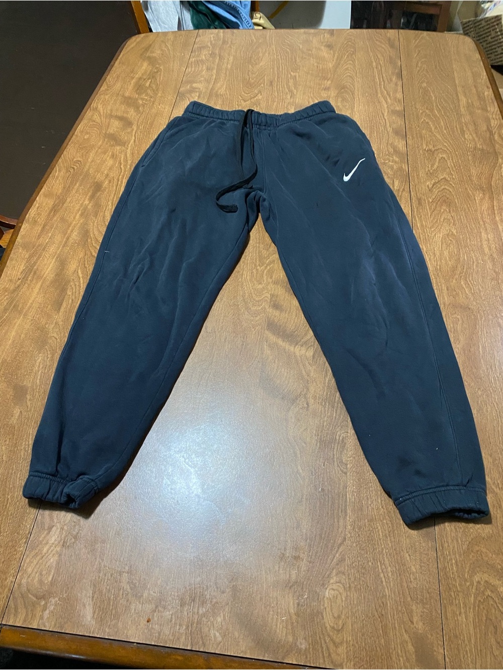 Nike Black Jogger Sweatpants with White Swoosh